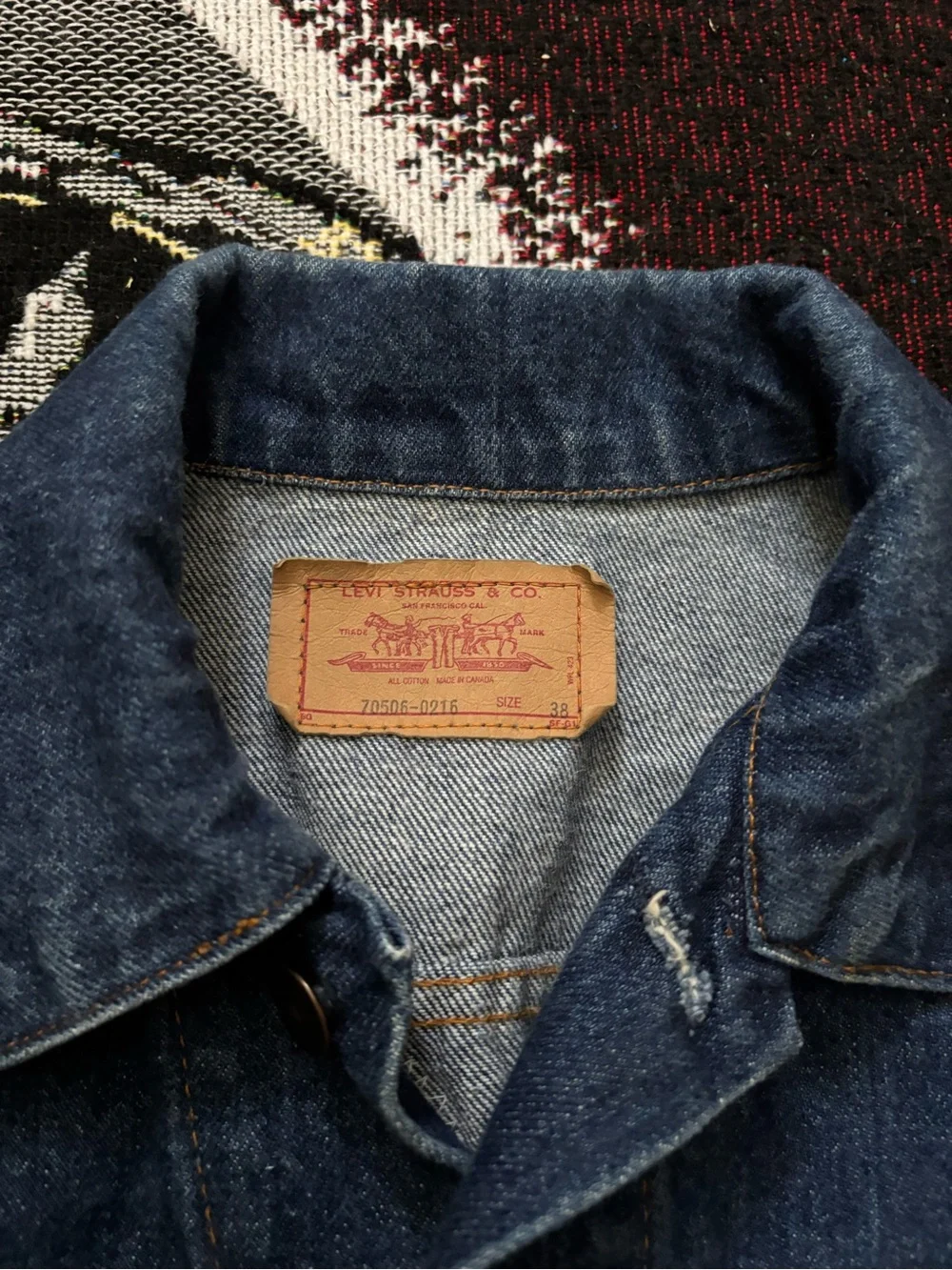 Vintage Levi’s Custom Made Motorcycle Denim Trucker Vest Men’s Size 38